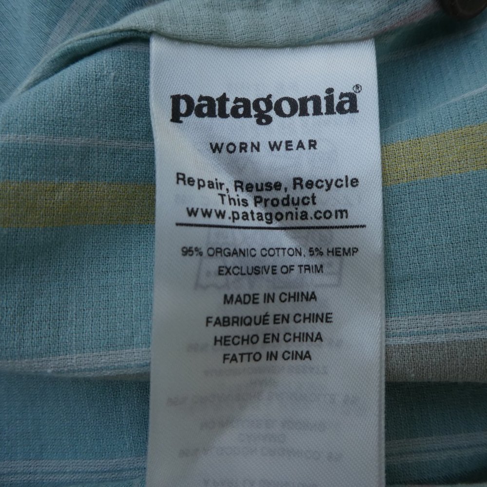 Patagonia Skirt Coconut Button Front Pastel Stripes Organic Cotton Hemp L Large - Picture 8 of 8